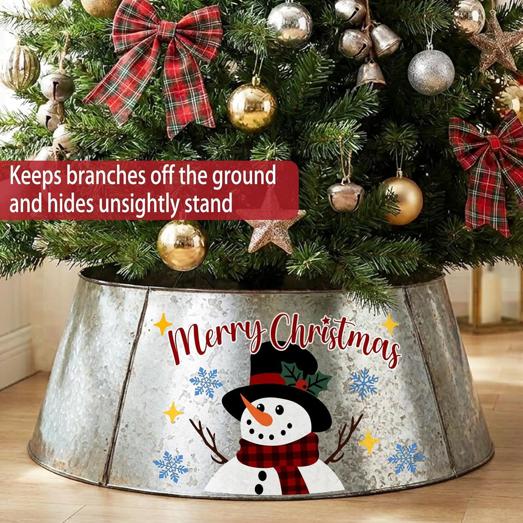 Christmas Tree Collar 29 Inch Diameter Base, Christmas Snowman Decor