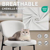 Upholstered Dining Chairs Set of 2 Modern Chenille Dining Room Chairs Wide Cushion with 58D Memory Foam Ergonomic