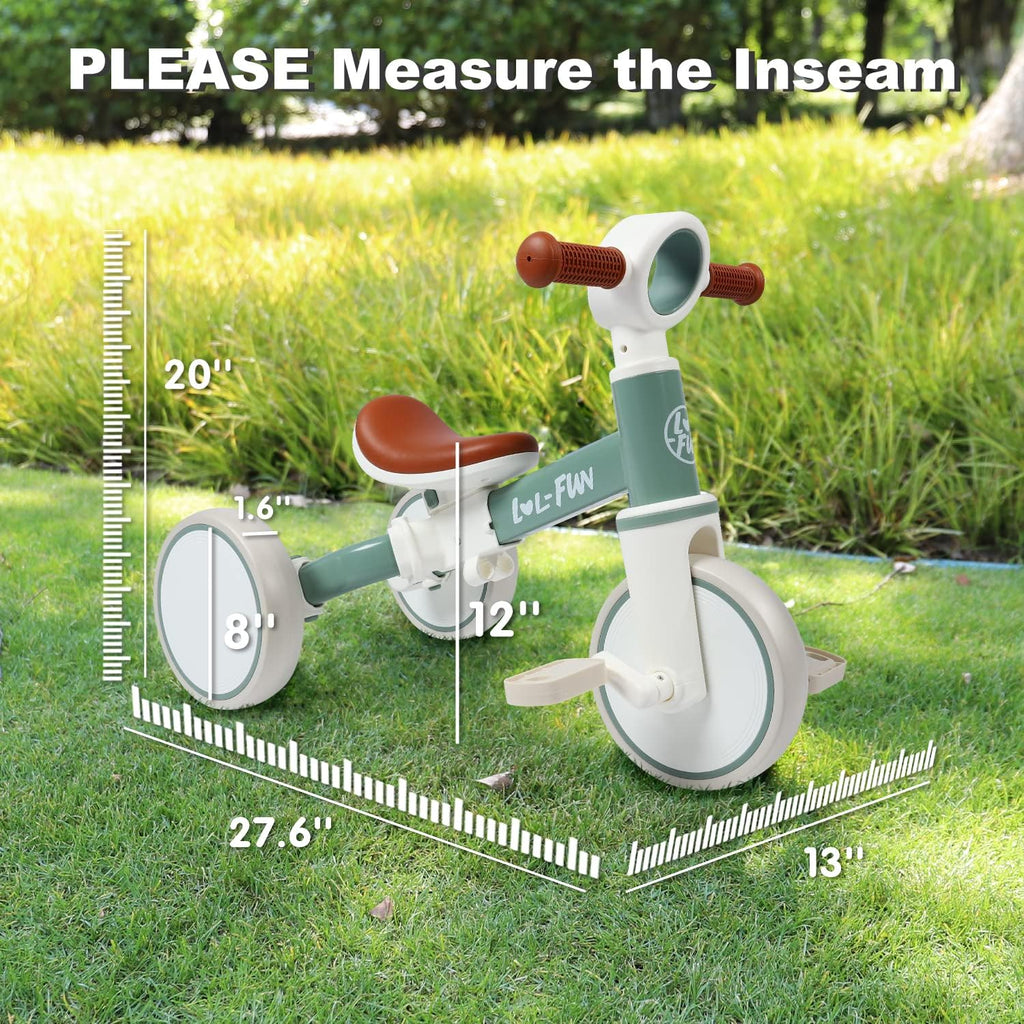 Toddler Balance Bike for 1 2 Year Old, 4 in 1 Tricycle for Toddlers 1-3
