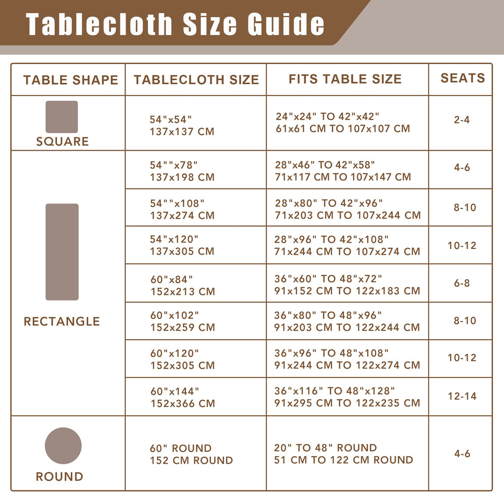 Khaki Faux Linen Tablecloth Rectangle 60x84 Inch for 6 Ft Tables