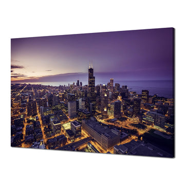 Chicago Wall Chicago City Skyline Wall Decor Picture Canvas HD Printed Illinois Cityscape Poster Paintings Stretched