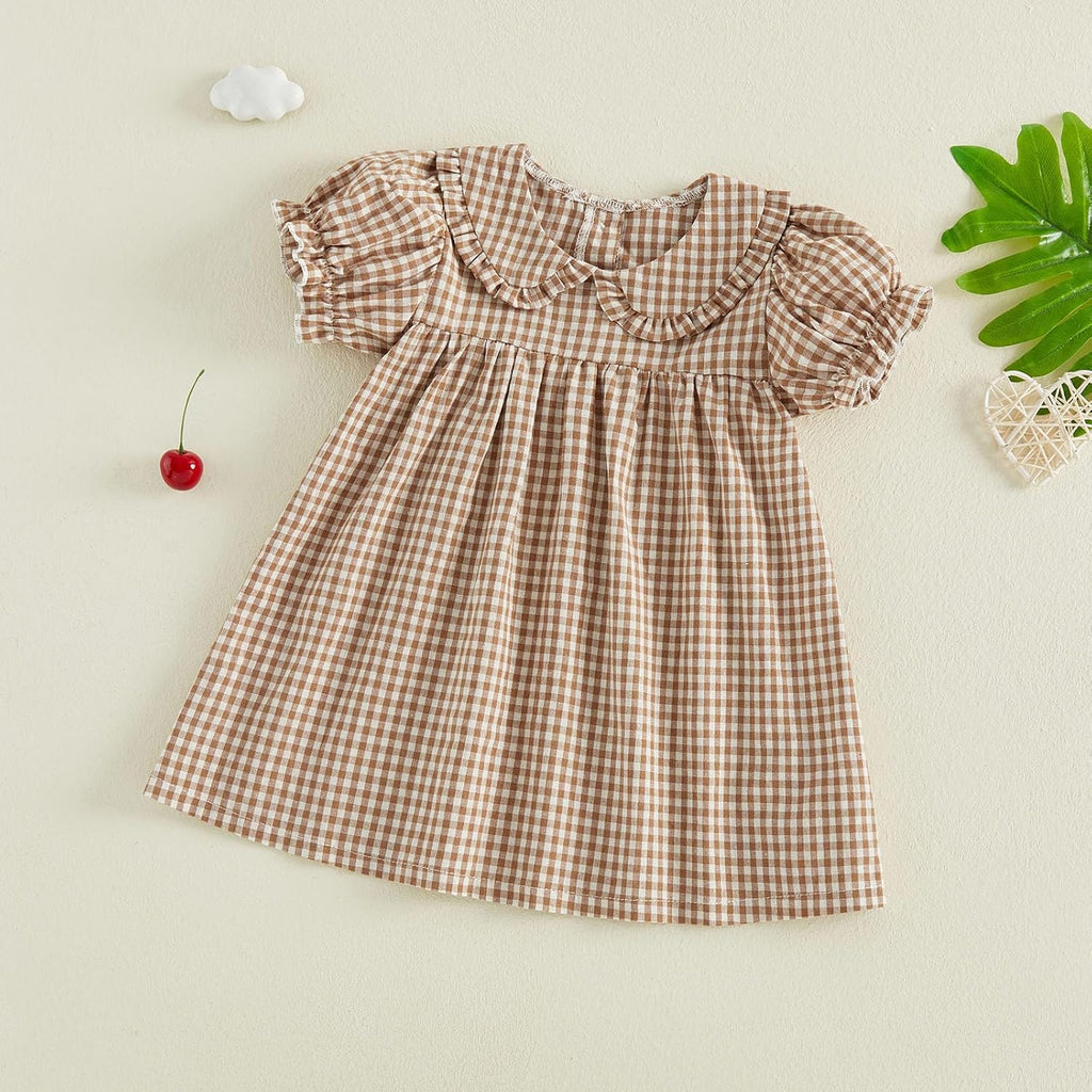 Toddler Girl Dresses Bubble Short Sleeve Dress Baby Summer Clothes
