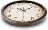 Bernhard Products Vintage Brown Wall Clock Silent Non Ticking 16 Inch Extra Large Quality Quartz Battery Operated