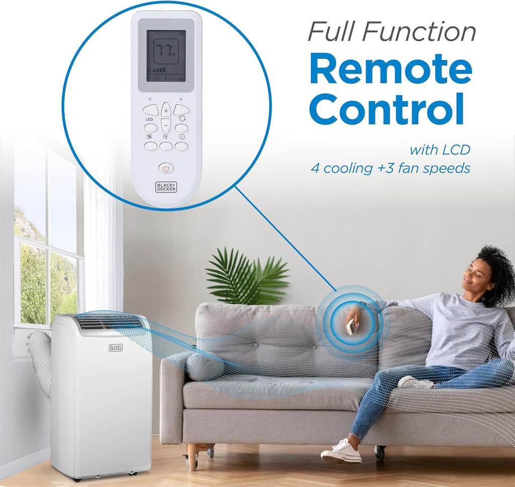 12,000 BTU Portable Air Conditioner with 9,000 BTU Heating, 4-in-1 AC, Heater, Dehumidifier and Fan