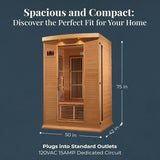 2-Person Low EMF FAR Infrared Sauna with Chromotherapy Lighting and Speakers, Maxxus Toulouse - Personal Indoor Spa for House and Home Gym A129-B001UUKWKM
