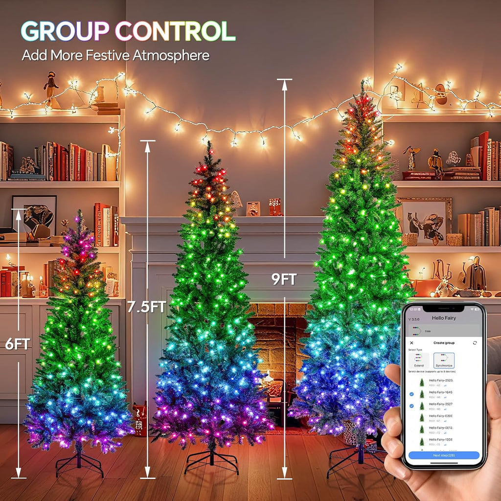 9 FT 550 LED Lights Smart Prelit Pencil Christmas Tree