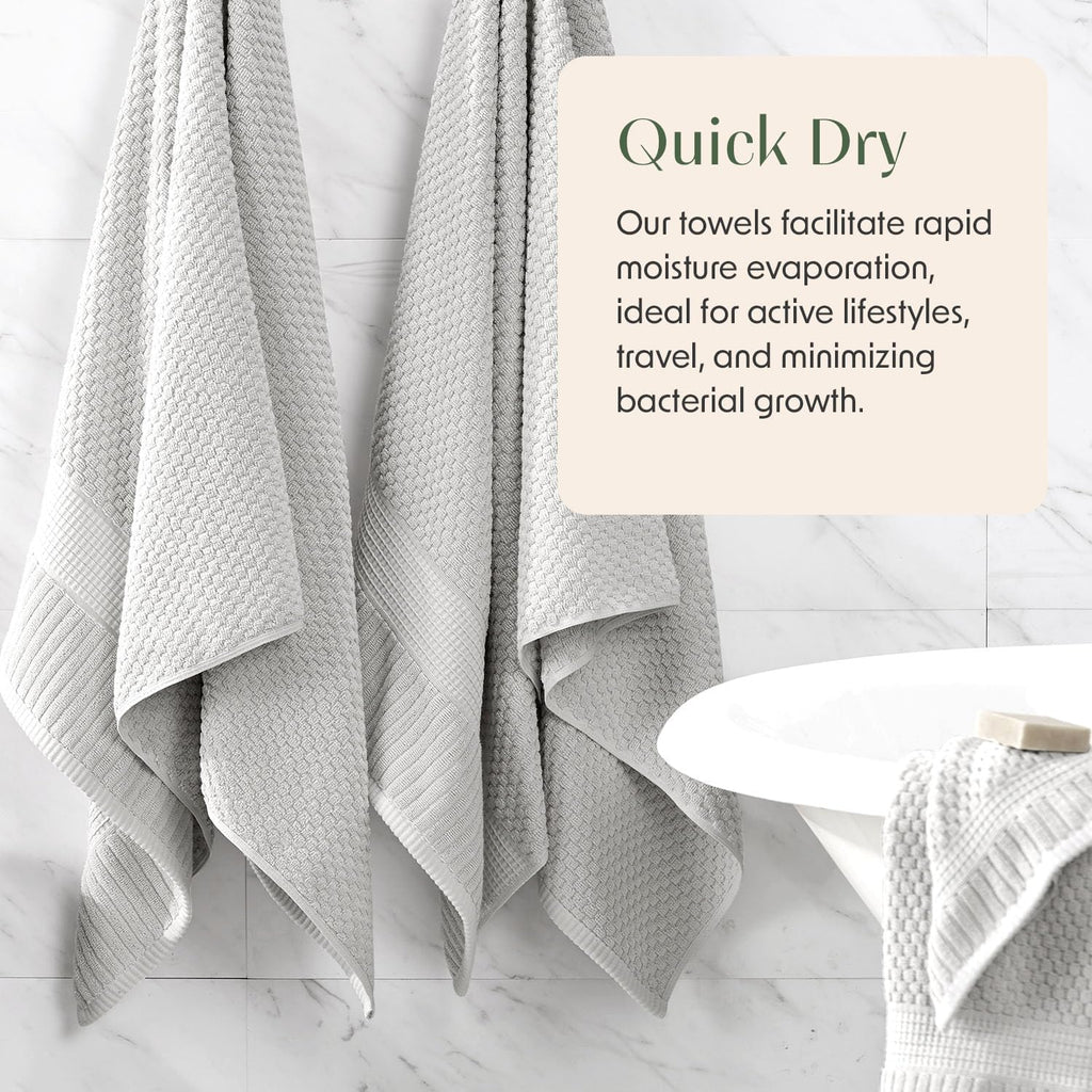 100% Cotton 6 Piece Bath Towel Set | Grey Towels | Oeko‐TEX Standard 100 | Soft & Absorbent, Quick‐Dry | Trinity
