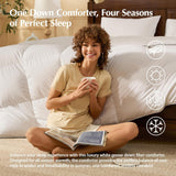 Goose Feather Down Fiber Comforters Twin, Extra Fluffy White Duvet Insert, Ultra-Soft, Breathable