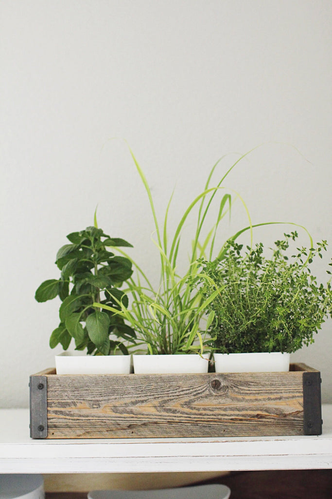 Reclaimed Wood Planter Box with Metal Brackets (Large - 36")