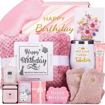Happy Birthday Gifts Basket for Women Mom Her Sister Wife Bday Gift Ideas