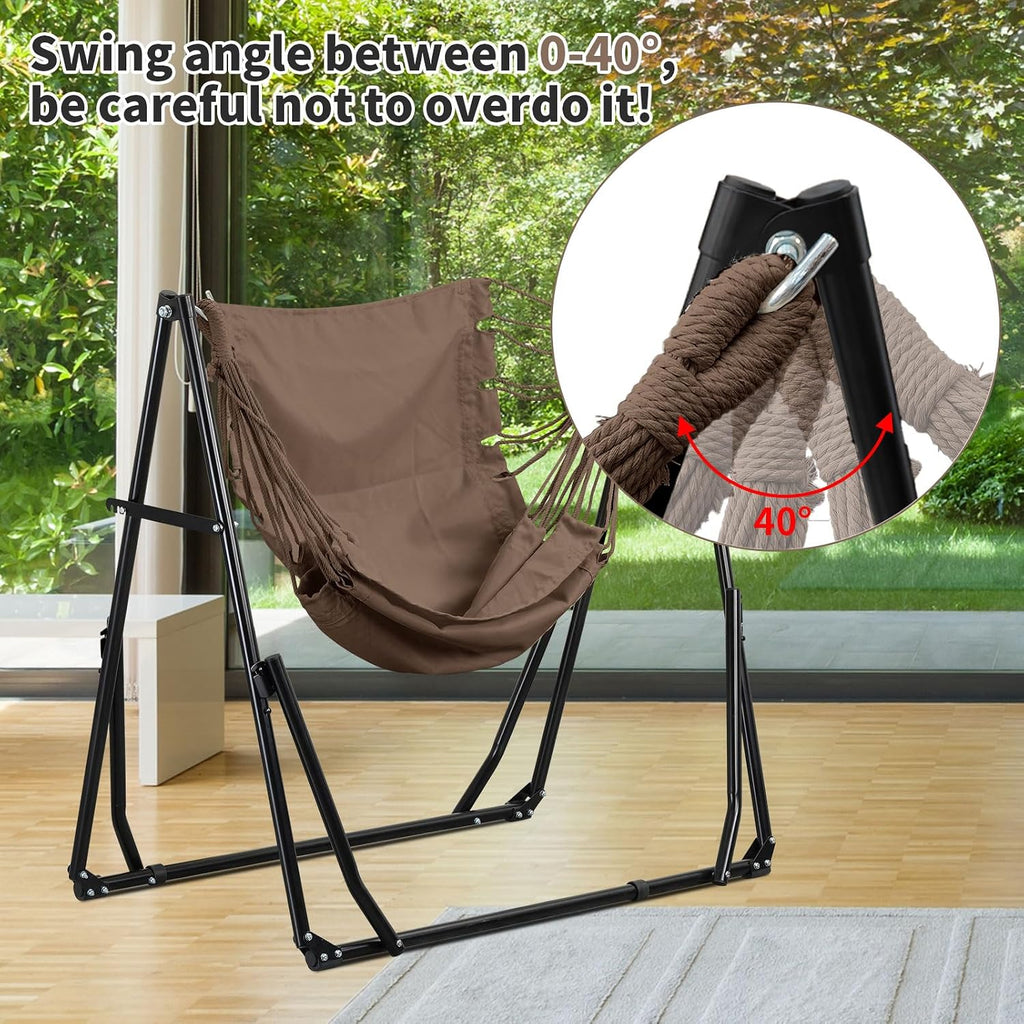 2 in 1 Hammock with Stand, Outdoor Hammock Swing Chair with Portable Heavy Duty Stand, Multi-Functional Hammock Stand