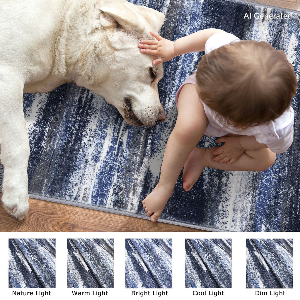 Abstract Washable Runners 2x10 Runner Rug Non Slip