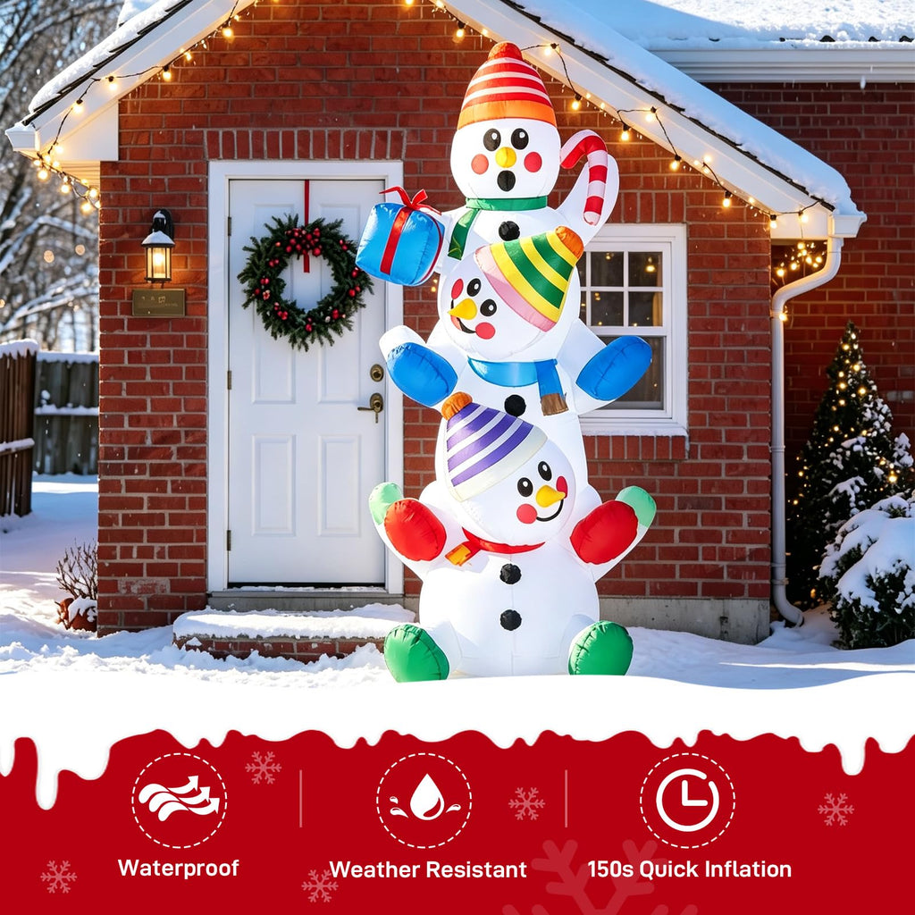 5.9 FT Christmas Inflatable Stacking Snowman Outdoor Decorations