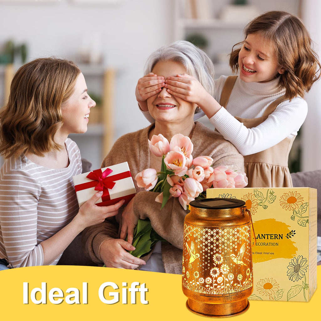 Hummingbird Solar Lanterns Outdoor Waterproof, Birthday Gifts for Women Mom