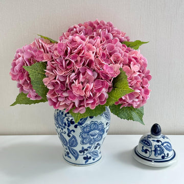 3PCS 21In Magenta Real Touch Artificial Hydrangea