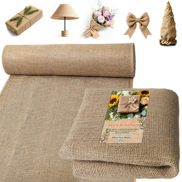 Burlap Fabrics Roll Natural Jute Burlap Garden Tree Wrap Outdoor Weed Barrier DIY Fall Halloween Craft Winter Frost