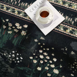 Circle Rug Impressionist-Style Vintage 8ft Round Rug Non Slip Low Pile Small Circular for Bedroom Ba