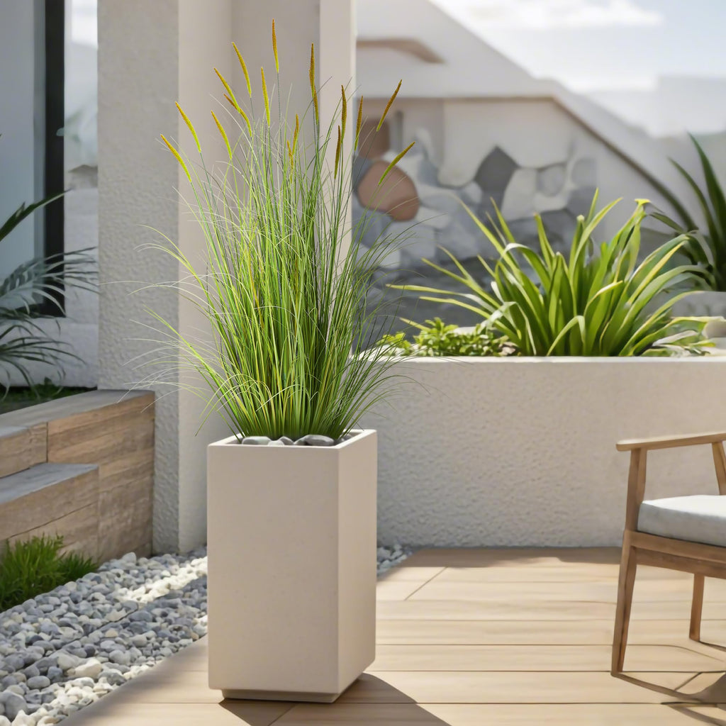 3ft 2-Pack Artificial Cattail Reed Grass, 35in Artificial Indoor Outdoor Fake Onion Grass Plant, Home Office