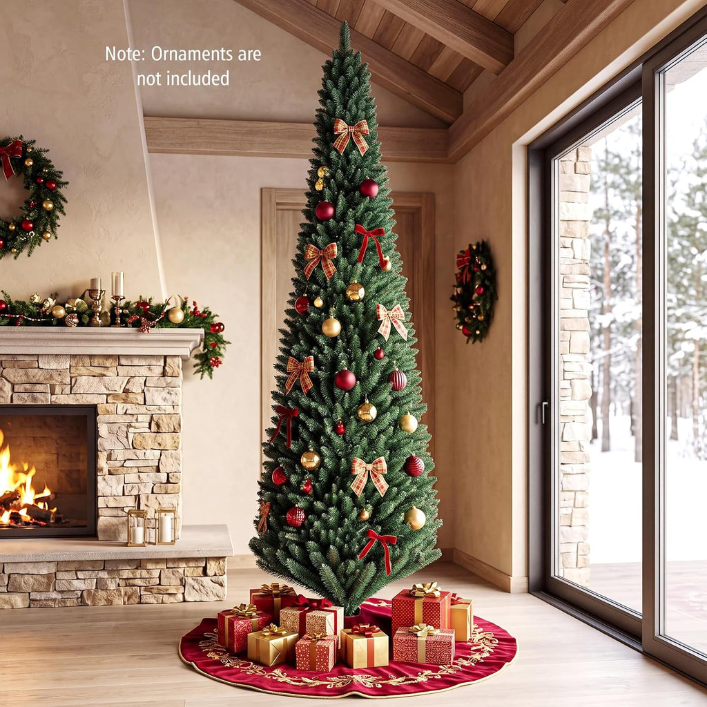 Artificial Slim Pencil Christmas Tree with 1500 Lush Branch Tips
