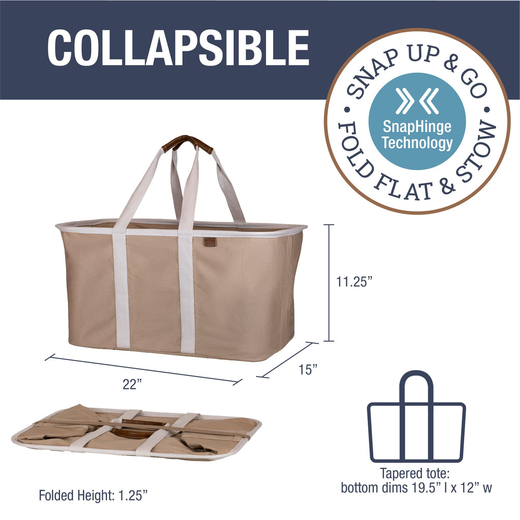 Collapsible Fabric Laundry Basket Tote Premium, Mocha, 2 Pack