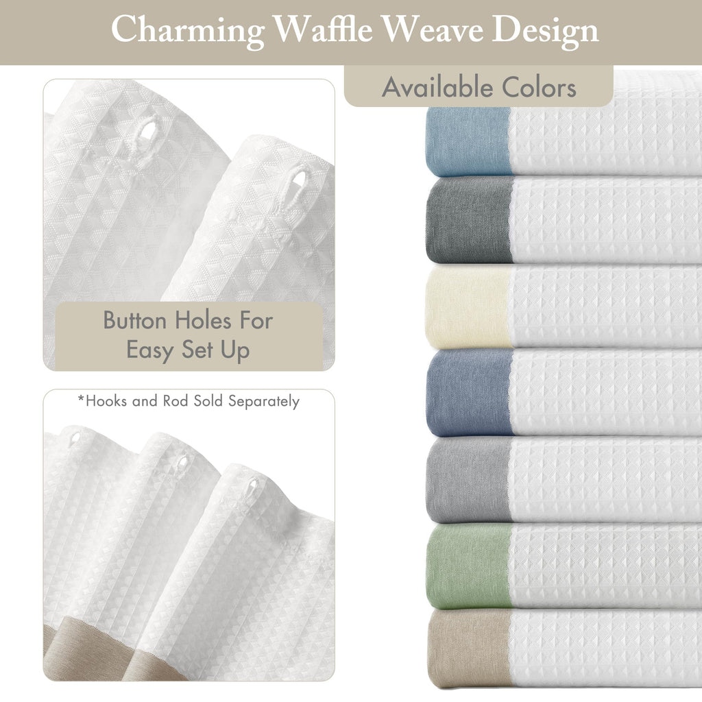 Spa Waffle Stall Shower Curtain, 54 x 78, Taupe