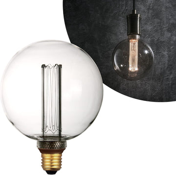 Large Light Bulb Round Vintage Edison LED Dim Soft Warm Clear G125