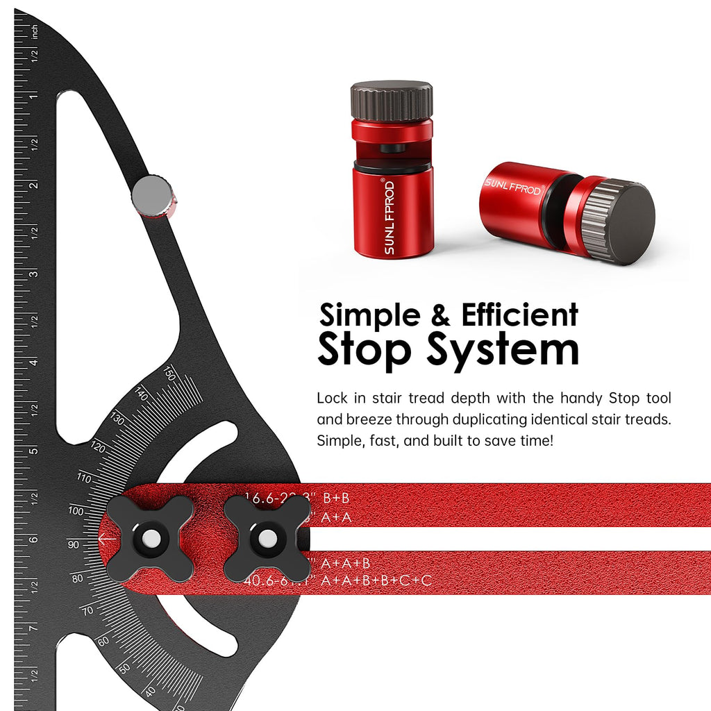 Stair Tread Template Tool - Dual Solid Nut Locking Stair Tread Tool Jig