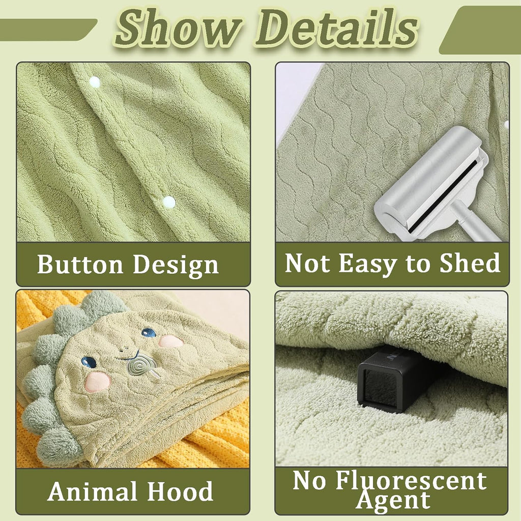 Toddler Towels with Hood for Boys Girls 0-6 Years Pack Hooded Baby Bath Towels for Kids 27.5"X55" Ultra Absorbent
