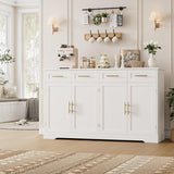 60" Large Buffet Sideboard with Storage, 36" Tall Kitchen Buffet Storage Cabinet with 4 Drawers