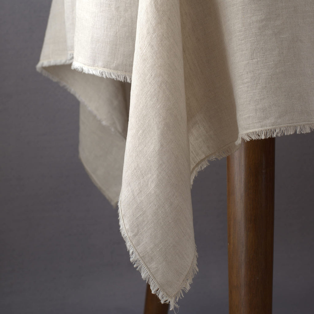 100% Pure Linen Tablecloths for Rectangle Tables with Fringe, 55x90 Inch Linen Table Cloth for Wedding, Party