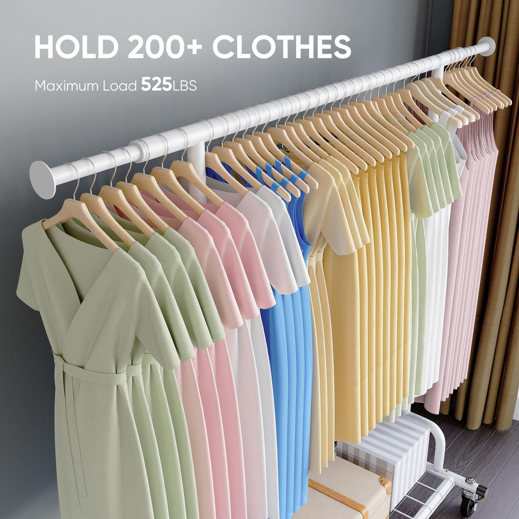 Clothes Rack Collapsible Clothing Rack Capacity 525LBS White