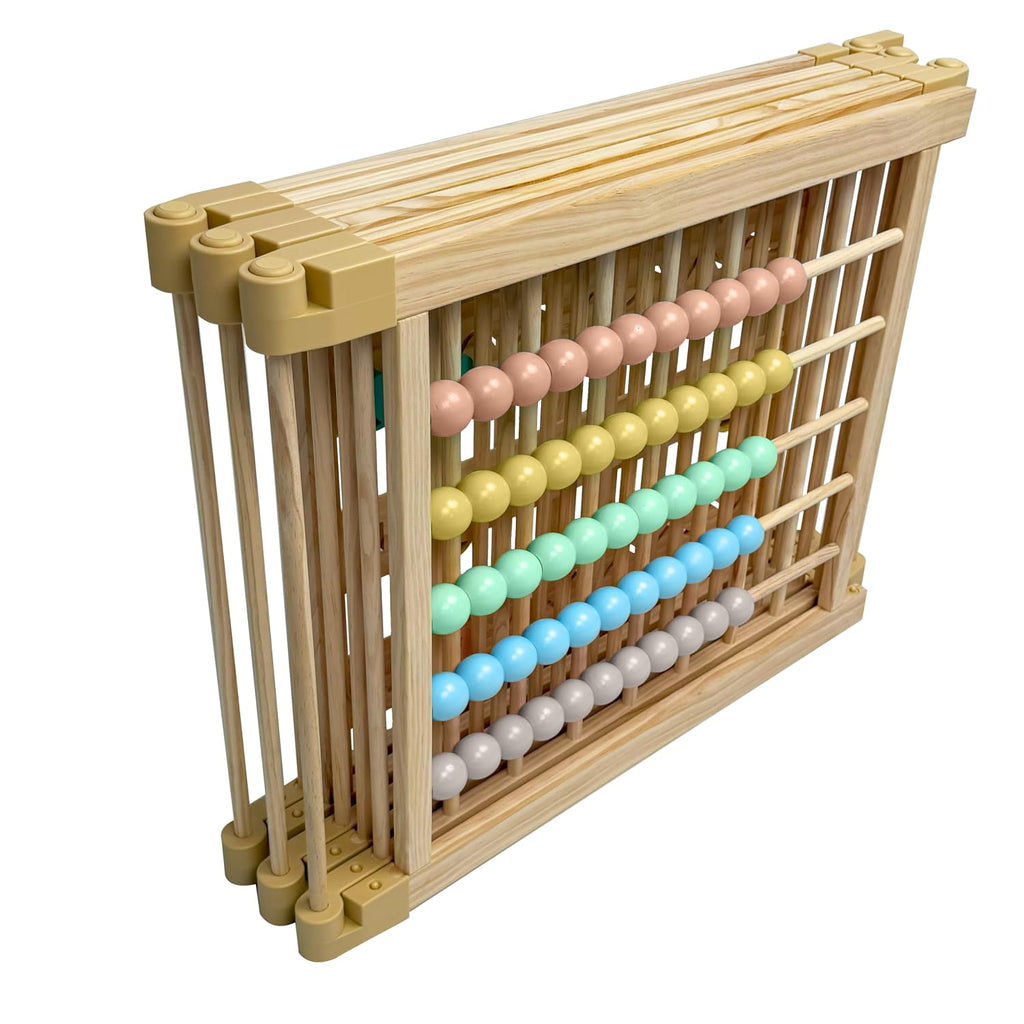 Wooden Playpen Extra Large for Toddlers and Babies - Under The Sea Theme Toy Design - (8/10) Wood Panels - Foldable