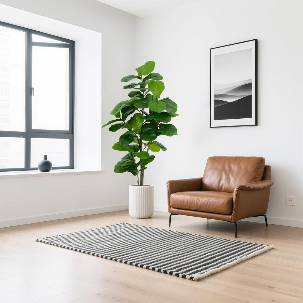 6FT Artificial Fiddle Leaf Fig Tree, Large Fake Plants for Indoor Home Decor, Realistic Faux Fig Tree in Pot, Tall