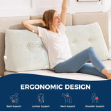 Headboard Pillow King, Triangle Pillows for Headboard, Head Board Backrest Wedge Pillow for Reading Sitting Working