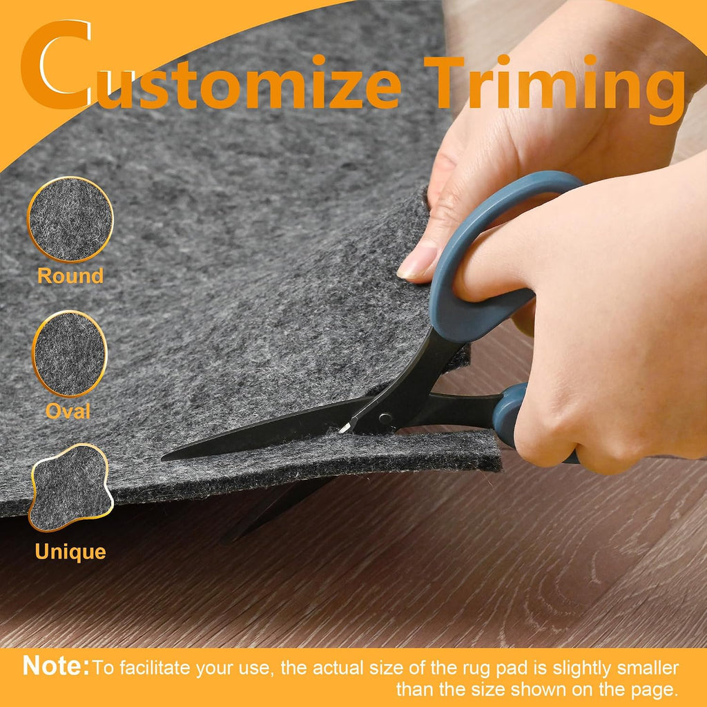 2x6 Non Slip Runner Rug Pad Gripper 1/4" Thick Cushioned Carpet Pads