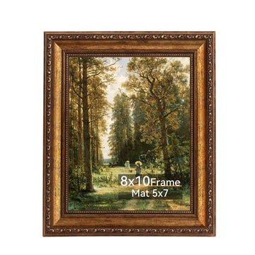 8x10 Vintage Brass Gold Picture Frame, Real Glass