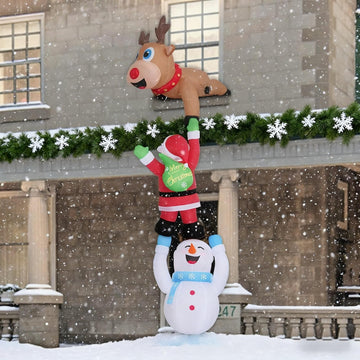 10FT Christmas Hanging Inflatables, Santa Claus Elk Snowman Decorations