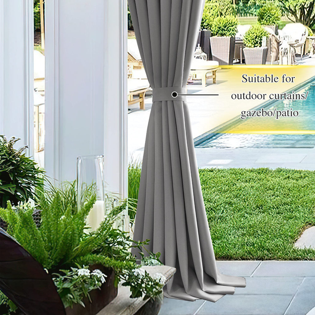Magnetic Holdbacks for Drapes - Indoor Outdoor Curtains Window Draperies Ropes (Silver Grey,11.8 X 4 Inches, Set