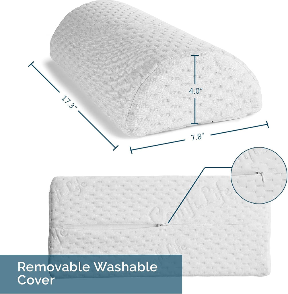 Knee Pillow for Back Sleeping - 100% Memory Foam Bolster Pillow for Legs - Under Knee Pillow for Sleeping on Back