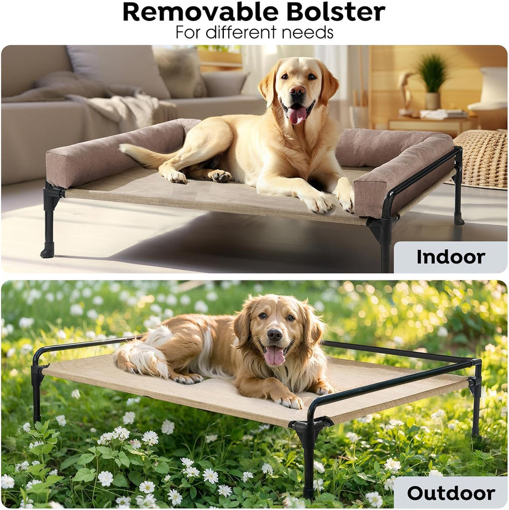 Outdoor Elevated Dog Bed-Cooling Raised Dog Cot for Medium Sized Dog