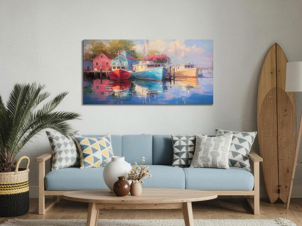 Forest Wall Art Canvas Landscape Lake Scenery Painting Framed 40"x20"