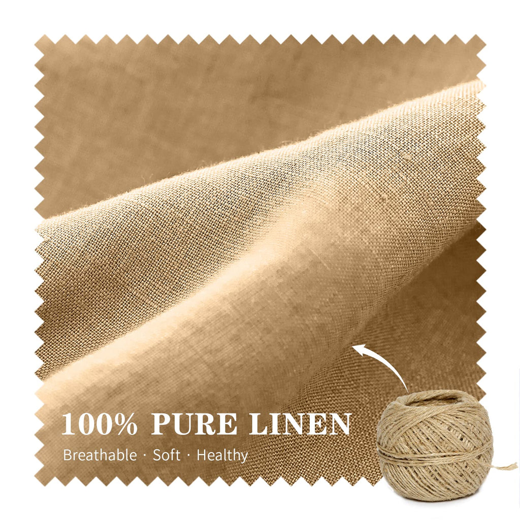 100% Linen Lumbar Pillow Cover 12 x 20 Inches Set of 2 Rectangular Decorative Throw Cushion Cover for Couch Sofa Bed