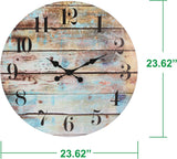 Stonebriar Vintage Farmhouse Wooden 23 Inch Round Battery Operated Hanging Wall Clock