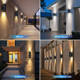 Modern Outdoor Wall Light with Dusk to Dawn Sensor, Exterior Light Fixture Wall Mount Waterproof Anti-Rust Cylinder