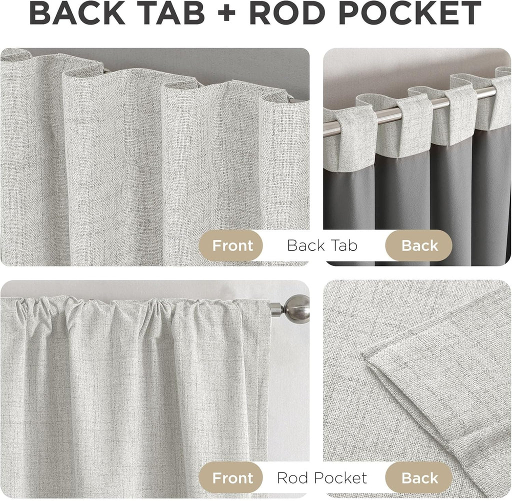 Blackout Curtains for Bedroom - 100% Light Blocking 2 Panels Set White Drapes 66" W x 96" L, Thermal Insulated Room