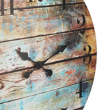 Stonebriar Vintage Farmhouse Wooden 23 Inch Round Battery Operated Hanging Wall Clock
