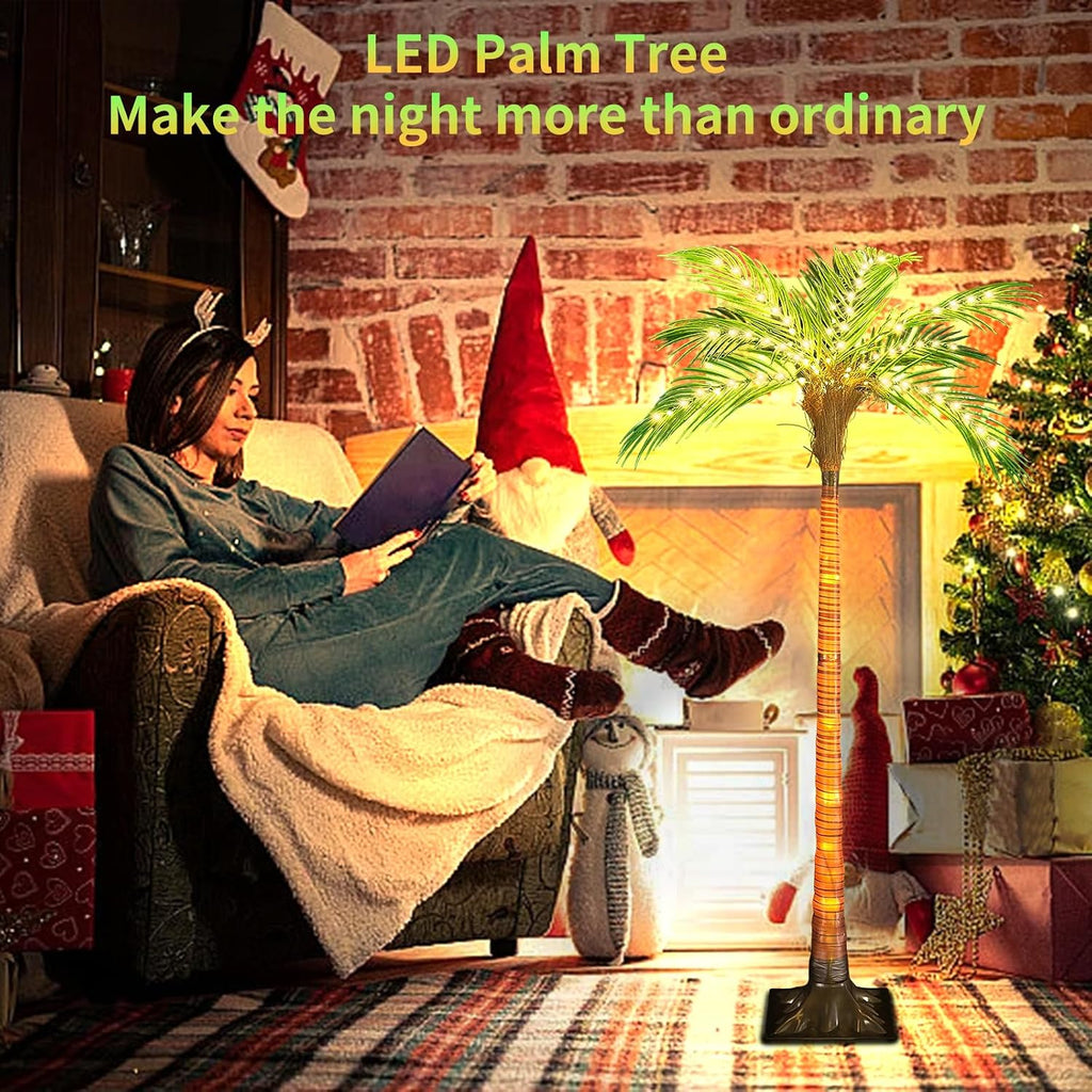 Artificial Palm Trees for Outdoors Pool Decorations, Artificial Trees Decor Indoor, Lighted Trees for Tiki Bar
