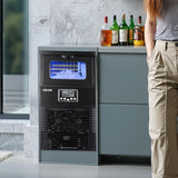 Commercial Ice Maker Machine, 80 lbs/24h with 12Lbs Storage, 32 Cubes per Cycle, Stainless Steel Freestanding &
