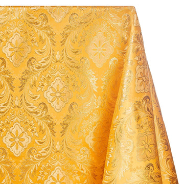 Metallic Floral Brocade Fabric 60" by Yard in Red Gold White Purple Blue Green (Gold/Gold)