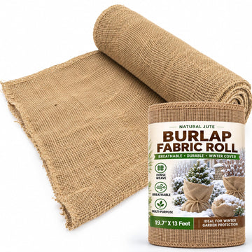 Burlap Fabric Roll - Garden Burlap Fabric Roll 19.7" X 13 Feet Natural Burlap Material Fabric Roll Trees Fabric